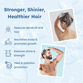 Nefol Blue Tea Hair Care Combo-Anti Hair Fall Shampoo (300 ml), Hair Mask (300 ml) & Nourishing Hair Oil (200 ml) - Nefol